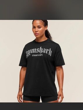 Gymshark Black Short-Sleeve 'Strength Dept.' Logo Tee